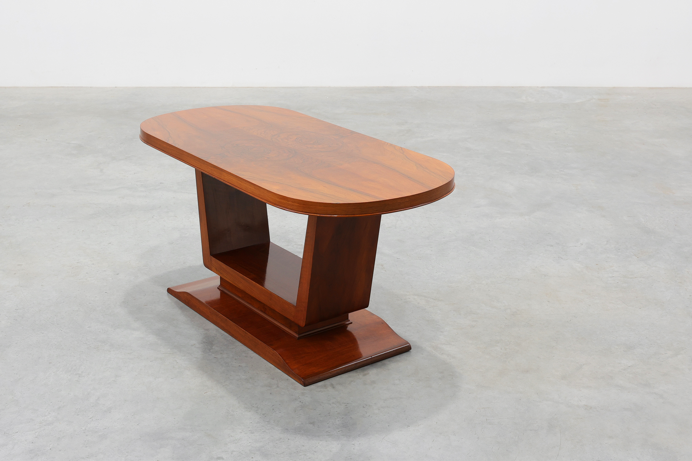 Art Deco Walnut Veneer Coffee Table, Belgium, circa 1920thumbnail